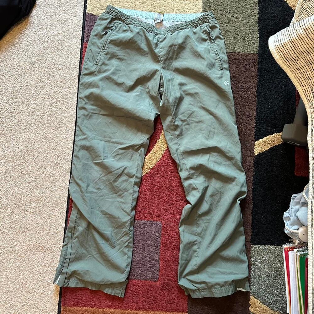 vintage y2k active wear light green track pants low waisted old navy